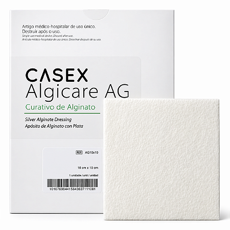 Curativo Alginato Calcio Com Prata 10X10 AP1010 Unidade (VENCIMENTO 30/04/2026) - Casex