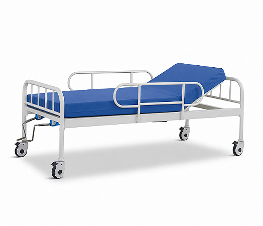 Cama Hospitalar 2 Manivelas Até 150kg + Colchão D-28 (Até 06 Posições) - Supermedy