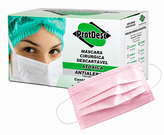 DUPLICADO - Máscara Descartável Tripla Lilás C/50 Unidades - ProtDesc