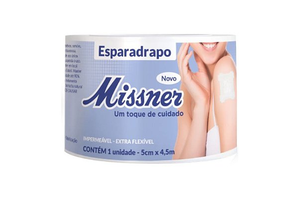 Esparadrapo Impermeável 2,5cm X 4,5m Branco Kit C/6 Missner