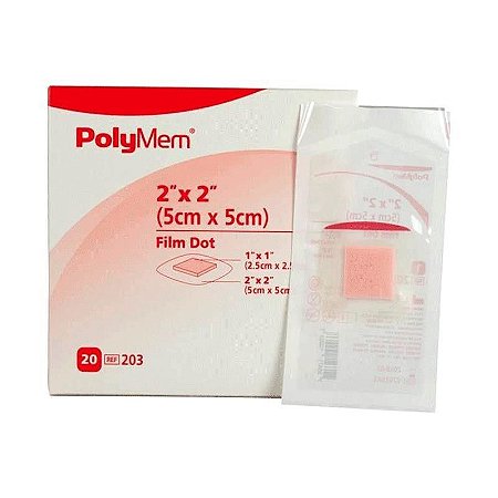 Curativo PolyMem 05cm x 05cm Com Filme Adesivo