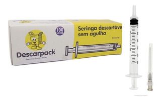 Seringa Descartável 3ml Luer Slip C/Agulha 25x0,70 Estéril C/100Un - Descarpack