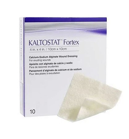 Curativo Alginato de Cálcio e Sódio Kaltostat Fortex 10 x 10cm Unidade - Convatec