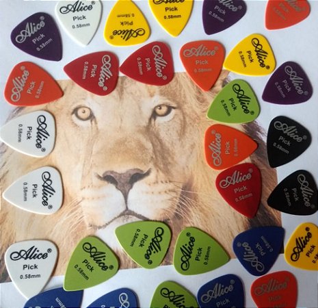 Palheta Alice p/ Guitarra, Violão, Baixo, Ukulele e Cavaco 0,58mm