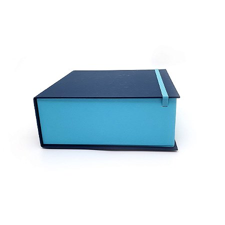 Caixa Cartonada Livro 20x20x8 cor  Azul  c/ Elastico