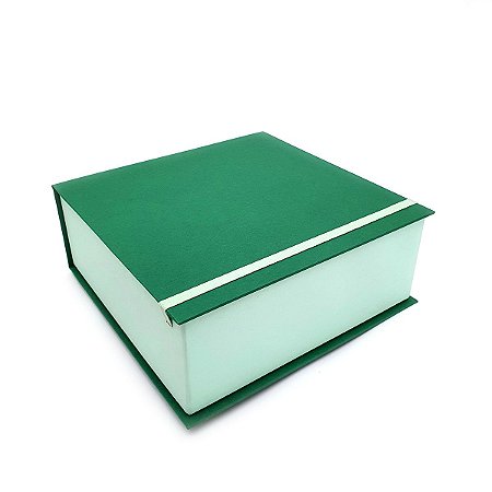 Caixa Cartonada Livro 20x20x8  Verde c/ Elastico Padrinhos