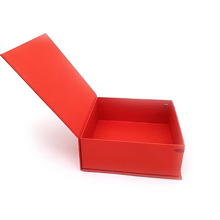 Caixa Cartonada Livro 20x20x8 Vermelho Toquio com Elastico