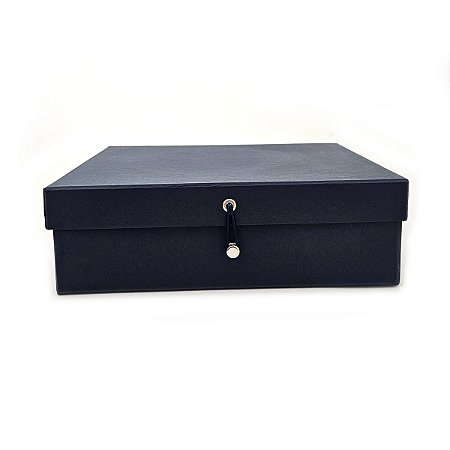 Caixa Cartonada 26x22x8 Tampa Presa Papelão Rigido Azul Azul Porto Seguro