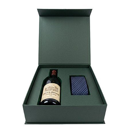 Caixa de Padrinhos 25x35x9 Personalizada Logomarca Berço Vinho + Gravata