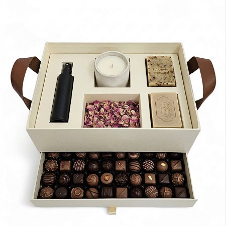 Bandeja 30x30x15 Cartonada Com Berços e Gaveta Presentes Convite Padrinhos Casamento