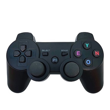 Controle PS3 Dualshock 3 Preto (Botões de Letras) - Importado