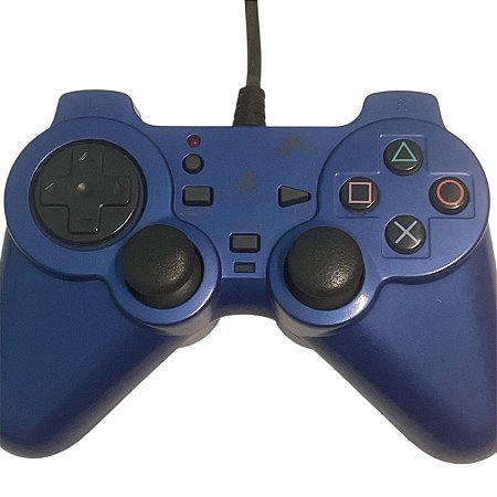 Controle PS2 FUJIWORK - Modelo Analog Resya (Azul)