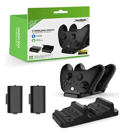 Base Carregador para Controle Xbox One Series S /X + 2 Baterias 800mah - Dobe