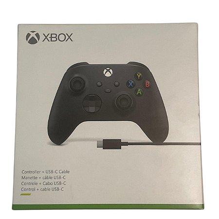 Controle Xbox Series - Preto -Na Caixa Com Cabo de Dados Tipo C - Microsoft