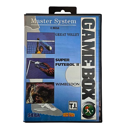 Jogo Master System Game Box - Great Volley / Super Futebol II / Wimbledon - Tec Toy