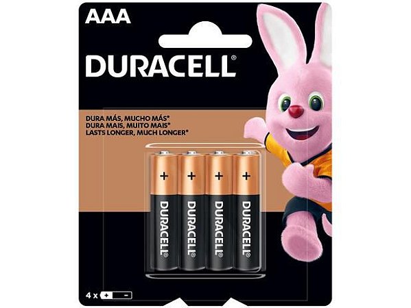 Bateria Alcalina AAA 4 Unidades - Duracell