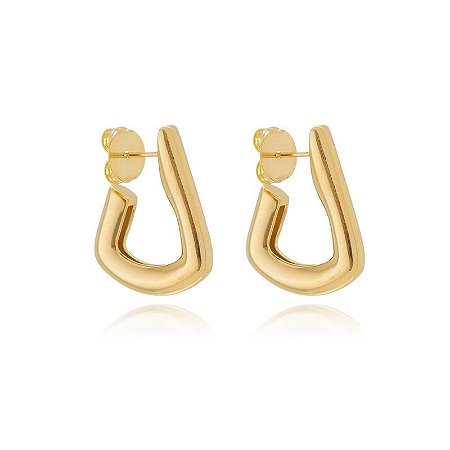 Brinco de Argola J Banhado  Ouro 18k