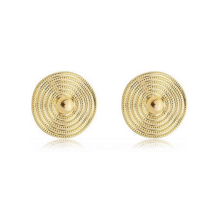 Brinco Chapéu de Palha Banhado a Ouro 18K