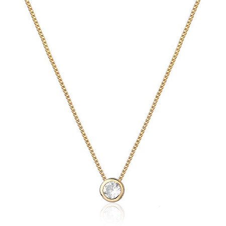 Colar Clássico Ponto de Luz Banhado a Ouro 18K