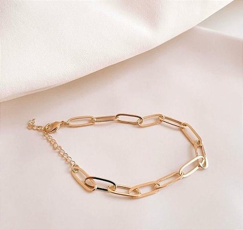 Pulseira de Elos Banhado a Ouro 18k