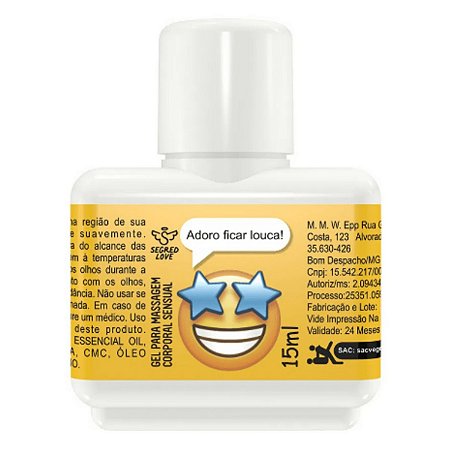 Gel Oral Adoro Ficar Louca! 15ml Linha Emoji Secret Love