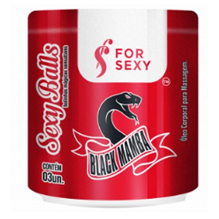 Bolinha Funcional Sexy Black Mamba Hot Com 3 Unidades For Sexy