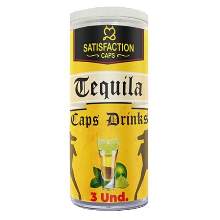 CAPS DRINKS TEQUILA BOLINHAS EM CÁPSULA 3 UNIDADES SATISFACTION CAPS