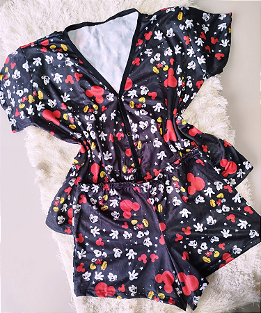 Pijama Americano Blogueirinha Em Suede