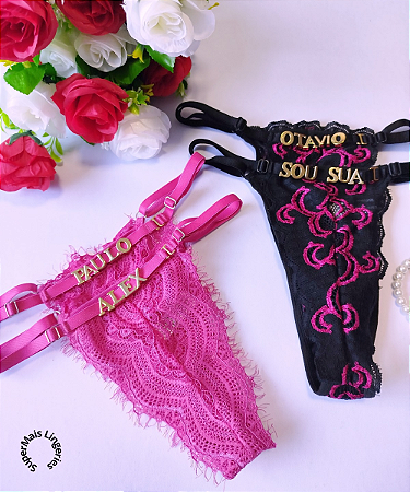 Calcinha Personalizada com Nome Parceiro Tamanho Único *Até 10 letras*