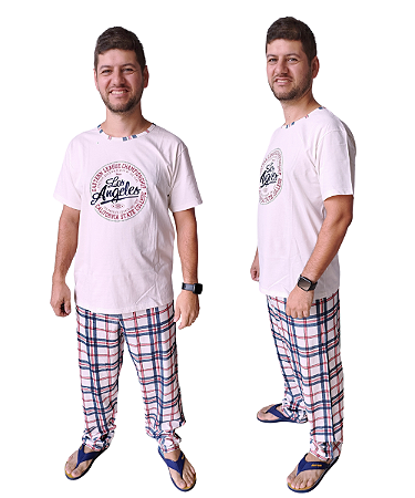 Pijama Masculino Manga Curta em Malha