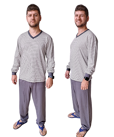 Pijama Masculino Inverno em 100% Algodão Tam P