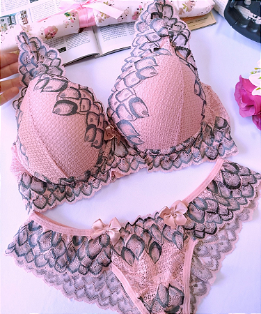 Conjunto Rose Renda na Alça Tam GG