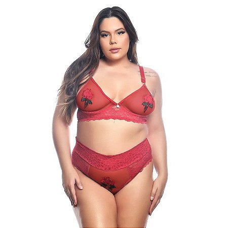 Conjunto Mirna Plus Size em Tule Tallyta Moda Apimentada