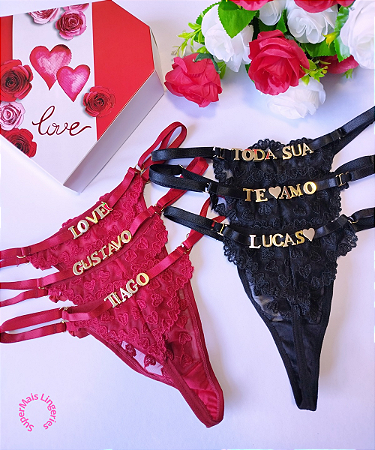 Calcinha Love Personalizada com Nome Parceiro ou Palavra Tamanho Único *Até 10 letras*