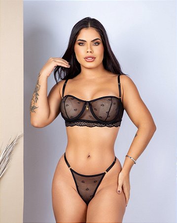 Conjunto de Lingerie Cropped My Love REF 971