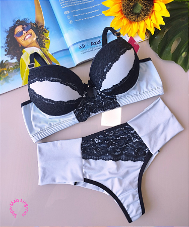 Conjunto de Lingerie Com Bojo e Renda