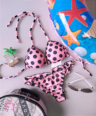 Biquíni Ripple Poá Rosa