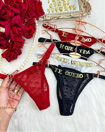 Calcinha Romance Personalizada Com Nome ou Frase Tamanho Único