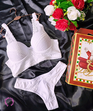 Conjunto Lingerie Sutiã e Calcinha Clara Branco