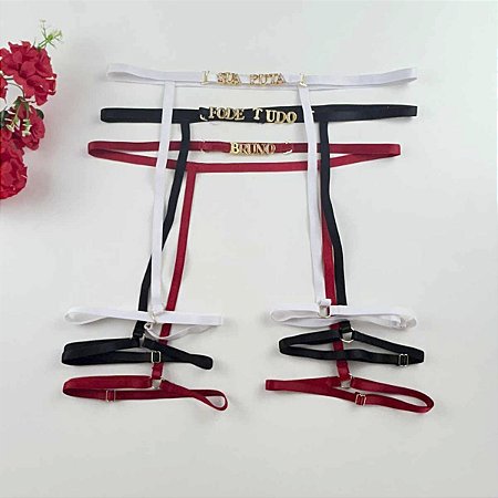 Cinta Liga Personalizável Strappy Tamanho Único Com 6 letras