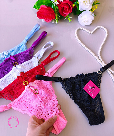 Tanga Love Ajustável em Renda Feminina REF 022