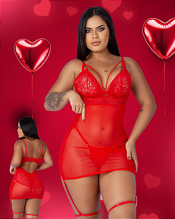 Camisola Sexy Tule Fatal REF 7604