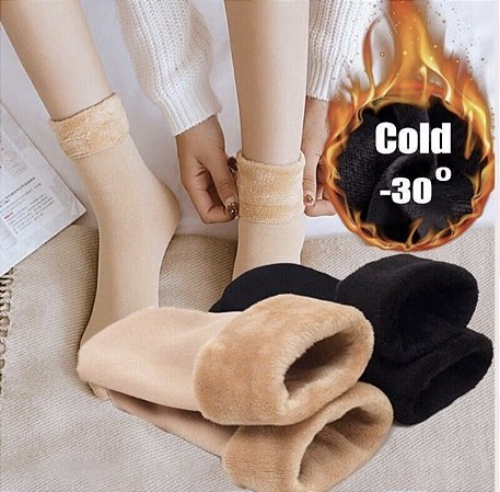 Kit 2 Pares de Meias Térmicas Flaneladas Unissex
