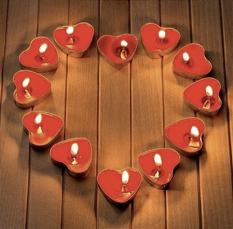 Kit 10 Velas Flutuantes Coração Vermelho