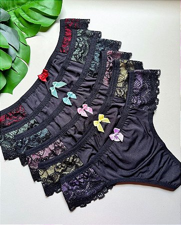Calcinha Fio Conforto Cores Black REF 043