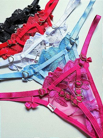 Tanga Sexy 6 Corações REF 085 Tamanho Único