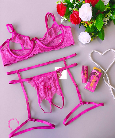 Conjunto Aro Trio Erotic REF 3055 Com Cinta Liga