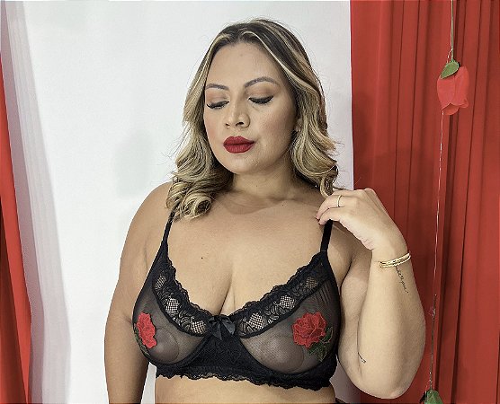 Sutiã Avulso Bordado Plus Size Sem Bojo Com Aro
