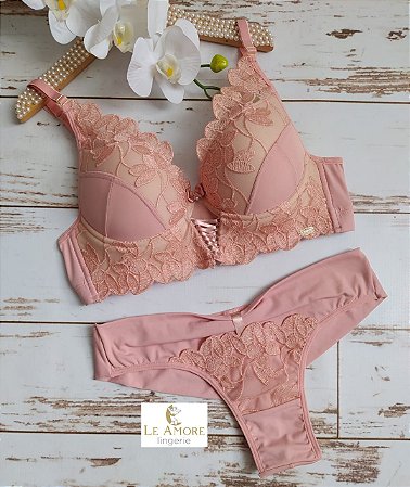REF: 600 - CONJ.TULE BORDADO GUIPURE - Le Amore Lingerie - Lingerie de alta  qualidade