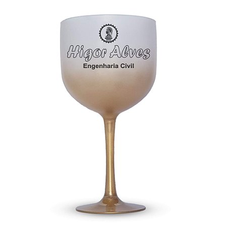 Taça de gin degradê personalizada para baile de formatura e coquetel